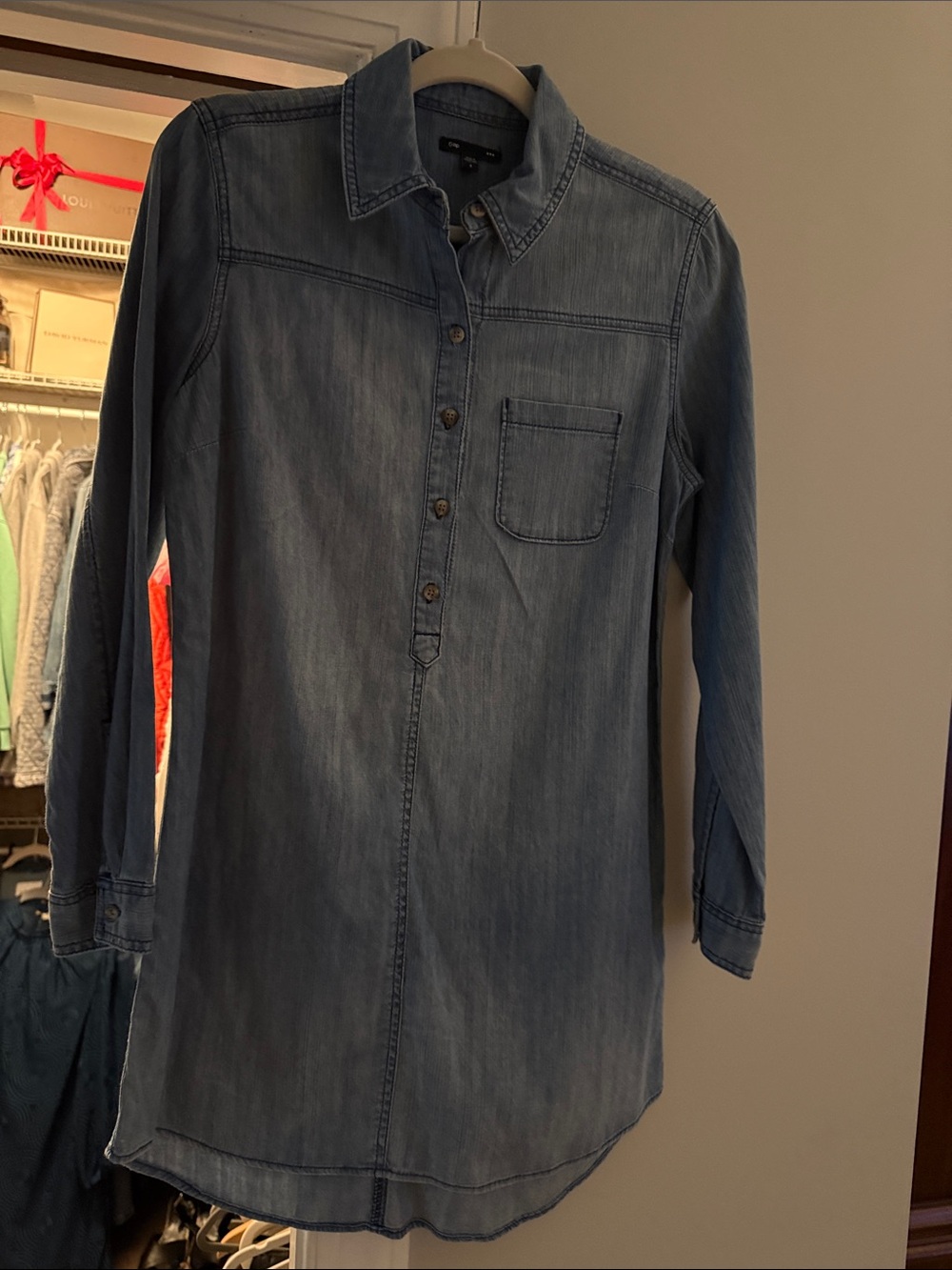 LIKE NEW-Gap-light Wash Denim classic tunic Dress-Size Small